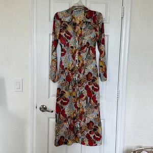 Zara Floral Button Down Maxi Dress